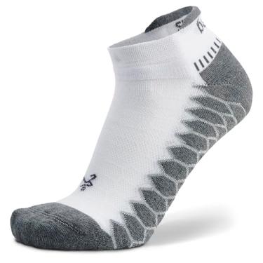 Imagem de Balega Meias de corrida atléticas unissex para adultos, prata, ajuste de compressão, desempenho invisível (1 par), branca, GG, Branco, X-Large