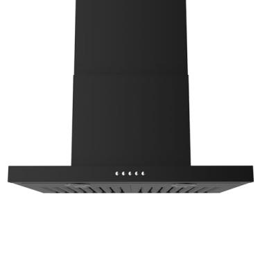 Imagem de ONEEON Exaustor De Cozinha De 24" - 650 Cfm De Aço Inoxidável Para Montagem Em Parede Com Ventilador De 3 Velocidades, Luzes Led, Botão De Pressão, Corpo Ultrafino, Exaustor De Fogão Estilo Chaminé