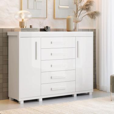 Imagem de Cômoda Sapateira 2 Portas e 5 Gavetas Espaçosa Havana100%MDF