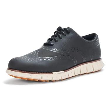 Imagem de Cole Haan Tênis masculino Zerogrand Remastered No Sew Wingtip impermeável Golf, Preto/Nuvem Nimbus, 38