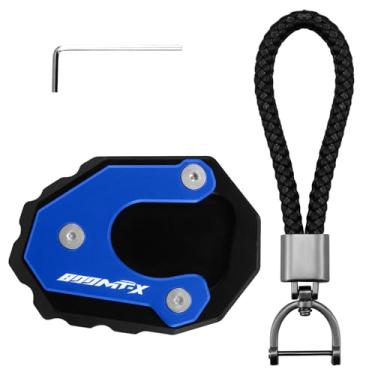 Imagem de XIDAODIT Para CFMOTO 800MT-X 800MTX 2024 2025 Placa de base de suporte de motocicleta e conjunto de chaveiro (preto + azul)