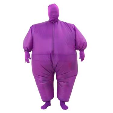 Imagem de RHYTHMARTS Fantasia inflável de corpo inteiro, fantasia de Halloween, Natal, vestido extravagante adulto, Roxa, Adult size