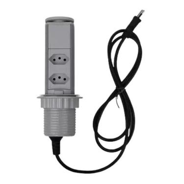 Imagem de Torre Tomada Multiplug Retrátil 2 Tom Plug 20a suporta 16A Cinza  - Qt