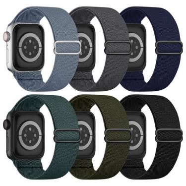 Imagem de Pulseira Apple Watch Butifacion Stretchy Solo Loop, pacote com 6, 45 a