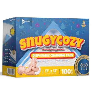 Imagem de Munfix Pacote Com 100 Trocadores Descartáveis Para Bebês, 43 X 33 Cm, Superabsorventes Para Incontinência, À Prova D'Água Para Treinamento Do Penico, Protetores De Fraldas