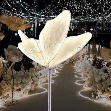 Imagem de VoyageEase Luminária De Chão Borboleta De 3 Cores Com Controle Remoto - Iluminação Led Ajustável Para Casamento/Casa, Luminária Decorativa De Dupla Utilização Para Pendurar No Teto E Em Pé, 1 Pacote