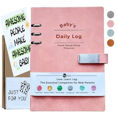 Imagem de Livro de registro diário de bebês para novos pais - Essenciais para bebês recém-nascidos 0-6 meses para amamentação, sono, troca de fraldas - presente para novos pais, babá - caderno de diário de bebê