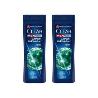 Imagem de Shampoo Clear 200Ml Dual Effect 2 Em 1 Limp Diaria-Kit C/2Un