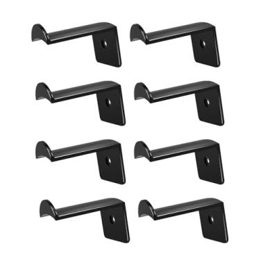Imagem de DimyFew Ganchos de chapéu de 8 peças para a parede Baseball Cap racks Acessórios exibem ganchos cabides de chapéu para escritório de cowboy mass house, Preto