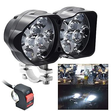Imagem de Luzes de direção de motocicleta DC9-85V 3000LM super brilhantes 18SMD Chips luzes esportivas à prova d'água para carros, quadriciclo, bicicleta Yamaha, UTV, caminhão, barco, 1 pacote (20W-18LEDs)