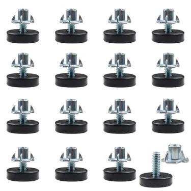 Imagem de ELANE 16 peças de niveladores de móveis ajustáveis para pisos irregulares, pés ajustáveis, pés ajustáveis para móveis para mesas, cadeiras, pernas de móveis, armários