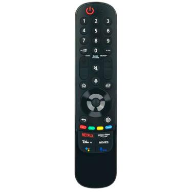 Imagem de Substituição de voz MR21GA Remote Commander compatível com LG Smart TV 2021 modelos 70UP8070PUA OLED77C1AUA 50UP7670PUC 86NANO85APA 75UP7070PUD 75NANO75UPA 55UP7100ZUF 50NANO77ZPA 60NANO77ZPA