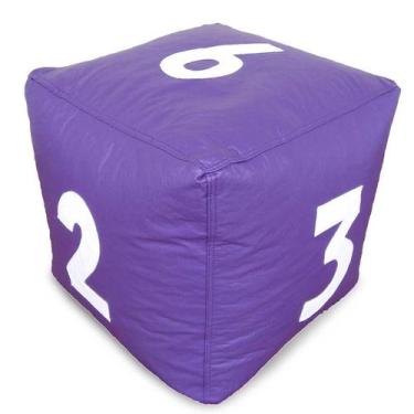 Imagem de Puff Infantil Dado Grande em material sintético Lilás com Números Bran
