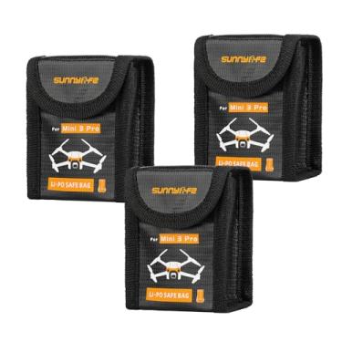 Imagem de CAPART Bolsa De Segurança Para Bateria Drone Dji Mini 4 Pro/Mini 3/Pro, Armazenamento À Prova Fogo E Carregamento Seguro (Pequena * 3 Peças)