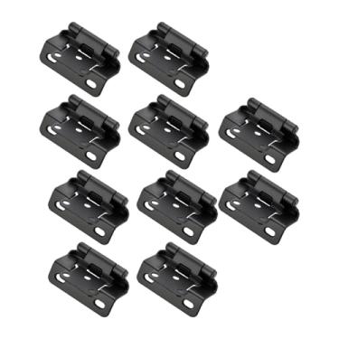 Imagem de XLWLLNJ 10x Dobradiças de armário com fechamento automático, semi-envoltório, fácil instalação, substitui envoltório parcial em torno de 1/2 sobreposição para, Preto