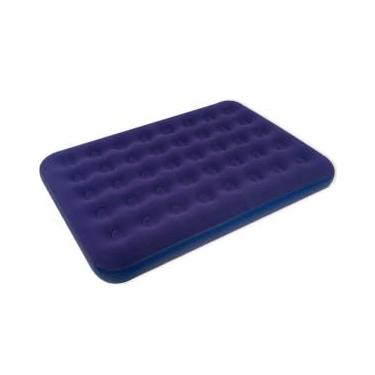 Imagem de Colchão Inflável Casal, PVC com Revestimento Aveludado, 191 x 137 x 22 cm, Azul Marinho