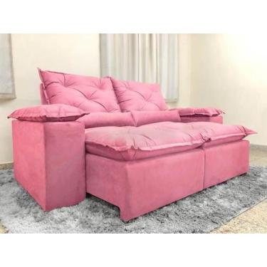 Imagem de Sofá 3 Lugares Retrátil e Reclinável 2,00 Metros Alpoim Estofados Rose