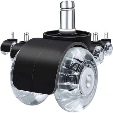 Imagem de Pacote Com 5 Rodízios Para Cadeira De Escritório, Rodízios Duplos Com Rolamento De Esferas, Substituição Ideal Para Tapetes De Cadeira De Piso, 2.5inch