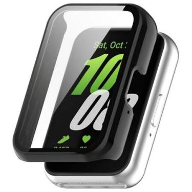 Imagem de Capa Case Bumper Pelicula 2em1 Smartwatch Galaxy Fit3 (Preta,Transparente e Cor de Rosa...