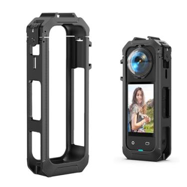 Imagem de SZZCNOX Gaiola de moldura de câmera para Insta360 X5, capa protetora antiarranhões para acessórios de câmera de ação panorâmica Insta360 X5, moldura magnética de plástico de liberação rápida