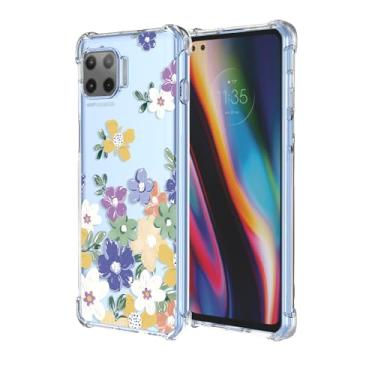 Imagem de EUAGVQY Capa para Moto G 5G Plus Moto One 5G UW, estampa floral, transparente, à prova de choque, capa protetora de TPU macio antiarranhões para Motorola G 5G Plus (flores diversas)