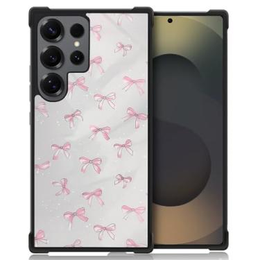 Imagem de Punmada Compatível com Samsung Galaxy S25 Ultra Mobile Case Creative Acrylic Silicone Edge Capa Slim Protection Grip Especialmente projetada para Samsung Galaxy S25 Ultra Cute Dreamy Pink Bows