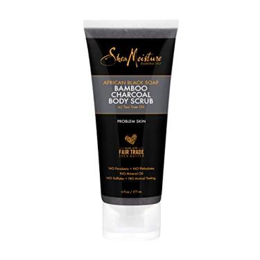 Imagem de SheaMoisture Sabonete Preto Africano Sheamoisture, Esfoliante Corporal De Carvão Bambu, 6 Onças