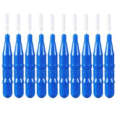 Imagem de Housoutil 50 Peças De Escova Interdental Escova De Plástico Azul Para Aparelho Fio De 2 5 Mm Palitos De Limpeza Dentes Palito De Dente Interdental