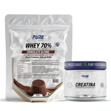 Imagem de Kit Whey Protein 70% Concentrado 900g + Creatina 500g Pura - Pure Athl