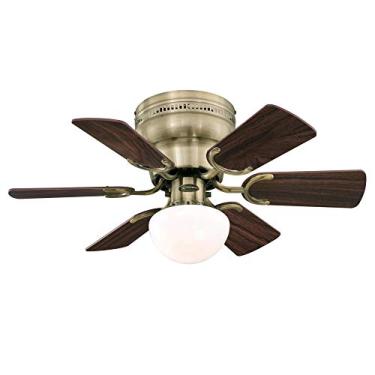 Imagem de Westinghouse Lighting 7231700 Pequeno ventilador de teto interno com luz, 76 cm, bronze antigo