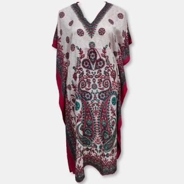 Imagem de Vestido Indiano Kaftan Longo Plus Size Estampado MC4103 - Sarat Moda I