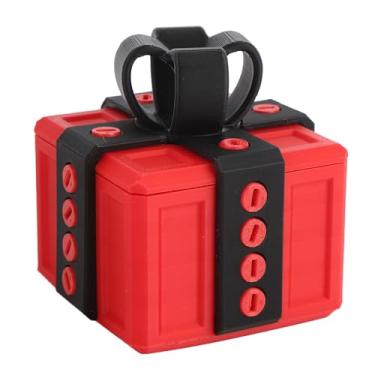 Imagem de Asixxsix Caixa de parafusos para brincadeiras, caixa de presente irritante com parafusos, caixa de presente impressa em 3D para guardar brinquedos e decorações de Natal (Preto vermelho)