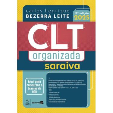 Imagem de Livro - Clt Organizada Saraiva - 12ª Edição 2025