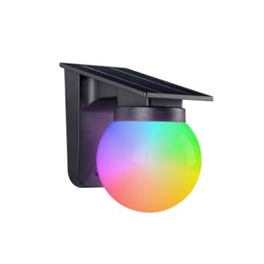 Imagem de uwiner Luzes solares de cerca 1 pacote, mudança de cor RGB, 3 modos de iluminação, luzes solares IP65 LED à prova d'água para pátio ao ar livre, quintal, deck, cerca, trilhos – Cor brilhante e durável