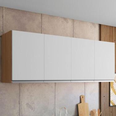 Imagem de Armario Aereo Texas 4pts 1,50m amendoa branco - Mais de Casa