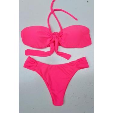 Imagem de BIQUINI sem alça  COM BOJO ROSA NEON G - SOL BEACH