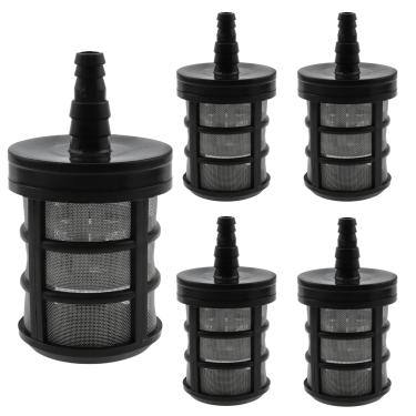 Imagem de Pacote com 5 filtros de mangueira de aço inoxidável, filtro de mangueira de jardim de camada dupla com acessórios de farpa de 3/20.3 cm e 1/5.1 cm - tela de entrada de bomba de água para pulverizador