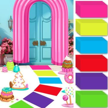 Imagem de Adesivos de chão Skyygemm Princess Candy Land PVC 30 unidades