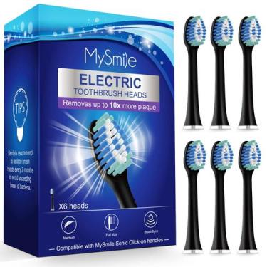 Imagem de Cabeças de reposição para escovas de dentes elétricas MySmile, 6 pacot