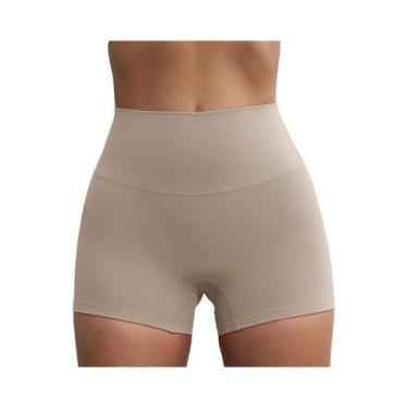 Imagem de Shorts de Compressão Esportivos Femininos - Cor Sólida, Curto e Sexy p
