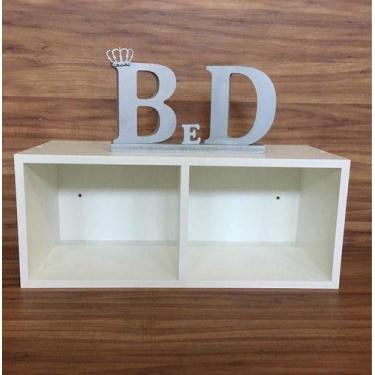Imagem de Nicho Duo Integrado Com Divisória 60x25x25 Mdf 15mm Brancotx - B&D Art