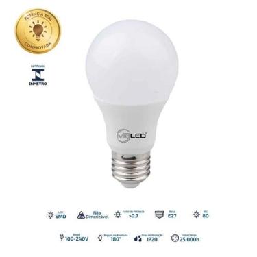 Imagem de Lâmpada Led Bulbo 9W Bivolt E27 Branca Fria 6500K MBLED