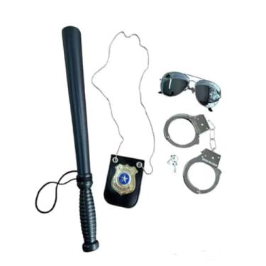 Imagem de Generico - Kit Policial/Fantasia Policial - Distintivo + Oculos + Cassetete + Algema - Unissex - Adultos e Crianas