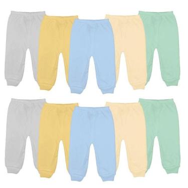 Imagem de Kit 10 Peças Calça Mijão Roupa de Bebê Malha Liso Pé Aberto - Koala Ba