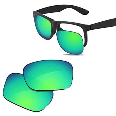 Imagem de Glintbay Lentes de óculos de sol de substituição 100% precisas para Ray-Ban RB4165-54 Justin, Espelhado verde polarizado, Small