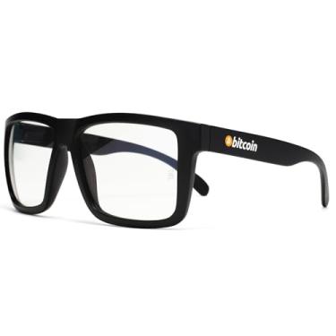 Imagem de WISTON Óculos de sol XXL Z87 para homens e mulheres TR90 Ultraleve Duplo Extra Grande UV400 Óculos de bloqueio de luz azul Bitcoin Crypto Eyewear Preto/Transparente