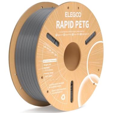 Imagem de ELEGOO Filamento PETG Rápido 1,75 mm Cinza Espacial, 1 kg, Velocidade de Impressão 30-600 mm/s, Precisão Dimensional +/- 0,02 mm, Resistência e Flexibilidade, Adequado para Impressoras 1,75 mm
