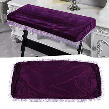 Imagem de Tbest Capa para teclado de piano 88 teclas, 37 capas de teclado, capa de teclado de piano, capa de teclado decorada antipoeira para piano eletrônico 61/88 (violeta 61 teclas)