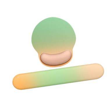 Imagem de ZGUZMCMK Suporte de pulso para pad, fácil digitação, portátil, borracha de silicone, apoio de pulso para teclado, pad para jogos, café doméstico, Laranja Verde