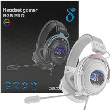 Imagem de Headset Gamer RGB com Fio P2/USB Alto-Falante 50mm e Microfone Omnidirecional para Jogos e Transmissões ao Vivo (Branco)